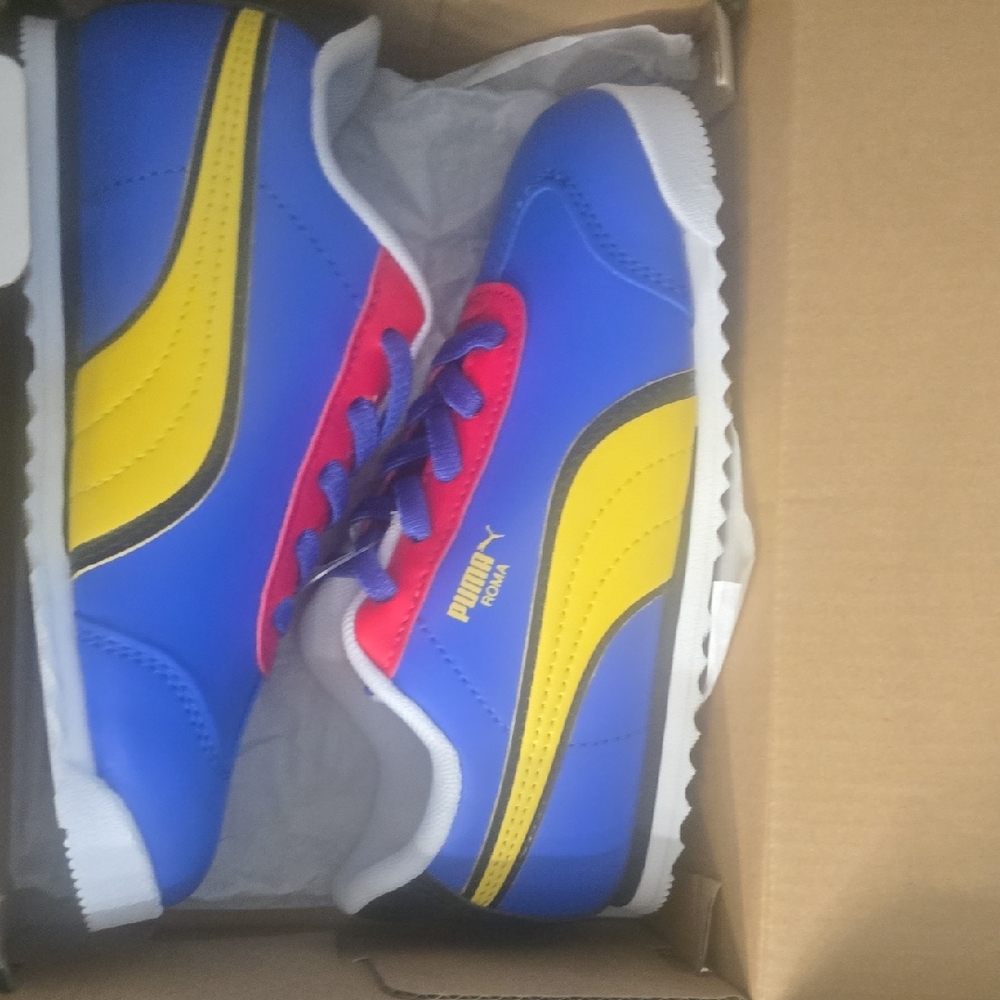 Puma Kids Vibrant Blue and Yellow Sneakers